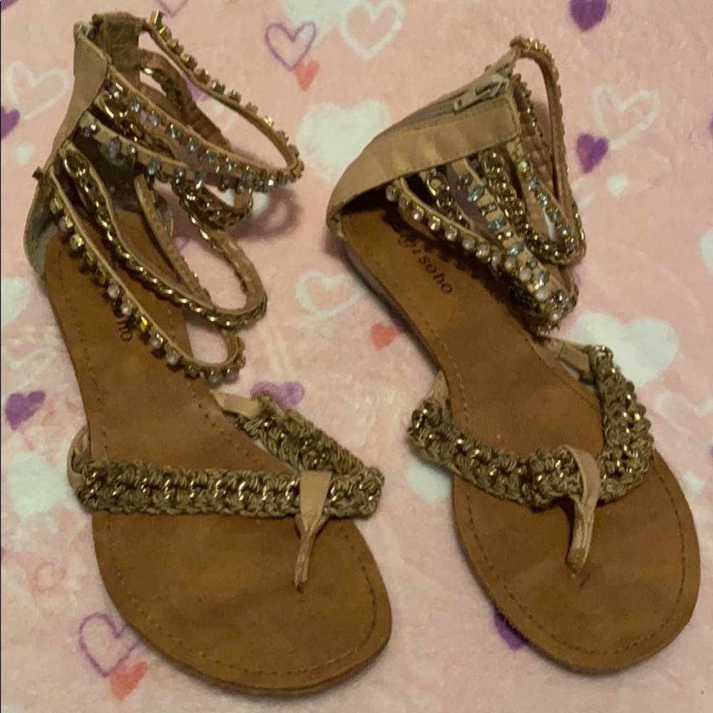 Brown Studded Sandals